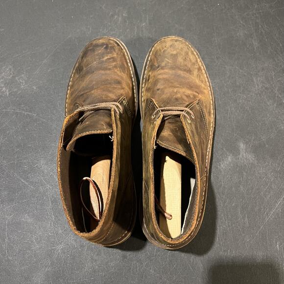 Clarks Bushacre Boots Shoes Mens Size 13 Beeswax Brown Leather Chukka Casual - Picture 8 of 10